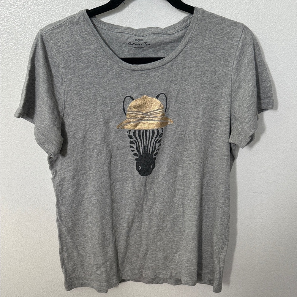 J. Crew Gray Collector Graphic Tee